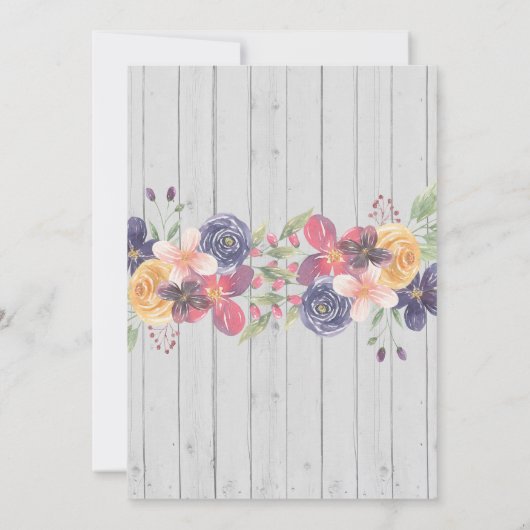 私はブランチのブライダルシャワーの花の花の招待をします 招待状 (裏面)