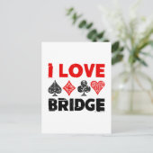 私はブリッジカードゲームプレーヤー愛好家が大好き ポストカード (スタンド正面)
