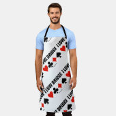 私はブリッジ4カードスーツのブリッジゲームの態度を愛する エプロン (着用した状態)