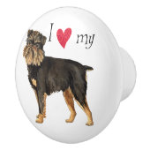 私はブリュッセル・グリフォンが大好き セラミックノブ (右)