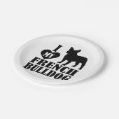 『私はブルドッグが大好きフランスの』 ペーパープレート (アングル)