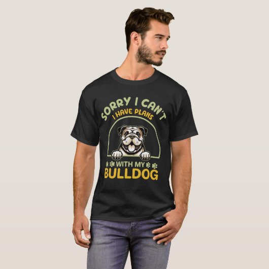 私はブルドッグと計画が立たぬ Tシャツ (正面フル)