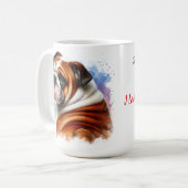 私はブルドッグのコーヒーマグカップが大好き コーヒーマグカップ (正面左)