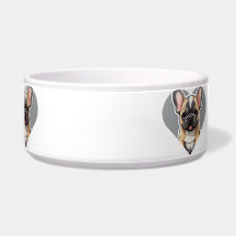 私はブルドッグフランスのかわいい漫画の子犬のハートが大好き