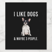 私はブルドッグフランスのと3人のギフトが好きだ ワインラベル (シングルラベル)