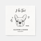 私はブルドッグフランスのの結婚可愛い スタンダードカクテルナプキン (正面)
