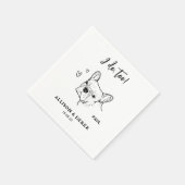 私はブルドッグフランスのの結婚可愛い スタンダードカクテルナプキン (角)