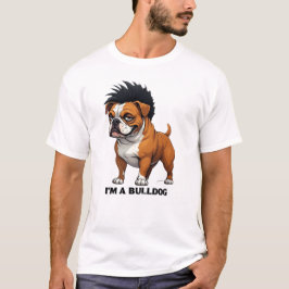 私はブルドッグ | パンクモヒカンブルドッグ Tシャツ