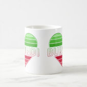 私はブルンジ、ブルンジハートを愛する コーヒーマグカップ (中央)