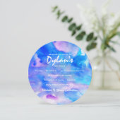 私はブルーウォーター色バルミツワー招待状 招待状 (スタンド正面)