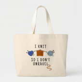 私はブルーオレンジを展開しないように編むテーマ ラージトートバッグ (正面)