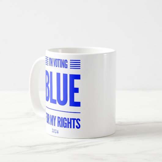 私はブルーデモクラットに投票している コーヒーマグカップ (正面左)