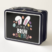私はブルーバニーイースターマッチングだ メタルランチボックス (正面)