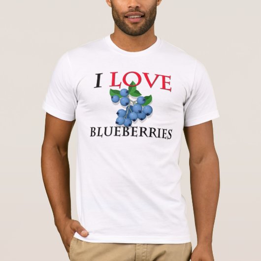 私はブルーベリーを愛します Tシャツ (正面)