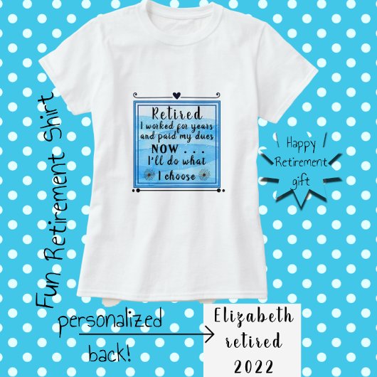 私はブルー退職したウォーターかわいらしカラーアート Tシャツ