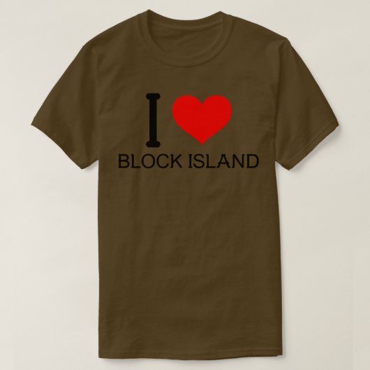 私はブロック島が大好き Tシャツ (デザイン正面)