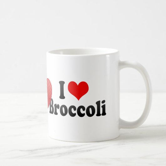 私はブロッコリーを愛します コーヒーマグカップ (右)