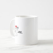 私はブーかわいいおもしろい赤い弓の女の子の女の子不気味だ コーヒーマグカップ (正面左)