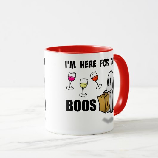 私はブーイングのおもしろいなハロウィンの幽霊のためにここにいます マグカップ (正面右)