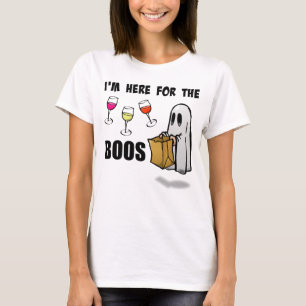 私はブーイングのおもしろいなハロウィンの幽霊のためにここにいます Tシャツ