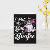 私はブージュ・ゴーストにブーを入れた面白いNK豹のハロウィーン カード (黄色い花)