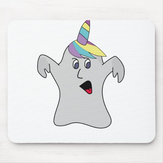私はブーニコーンかわいい幽霊ユニコーン マウスパッド (正面)