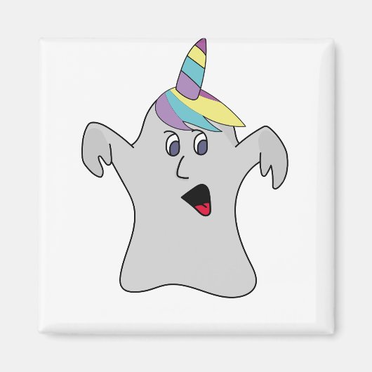 私はブーニコーンかわいい幽霊ユニコーン マグネット (正面)
