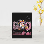 私はブー(BOO)を高級なキュートなゴーストレパードのボゥジーに入れた カード (黄色い花)