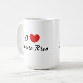 私はプエルトリコハートタイポグラフィマグカップ コーヒーマグカップ (正面左)