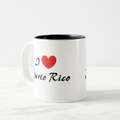 私はプエルトリコハートタイポグラフィマグカップ ツートーンマグカップ (正面左)