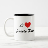 私はプエルトリコハートタイポグラフィマグカップ ツートーンマグカップ (左)