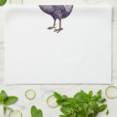 私はプリマスロックの鶏-ヴィンテージのオンドリ--を愛します キッチンタオル (折り畳み)