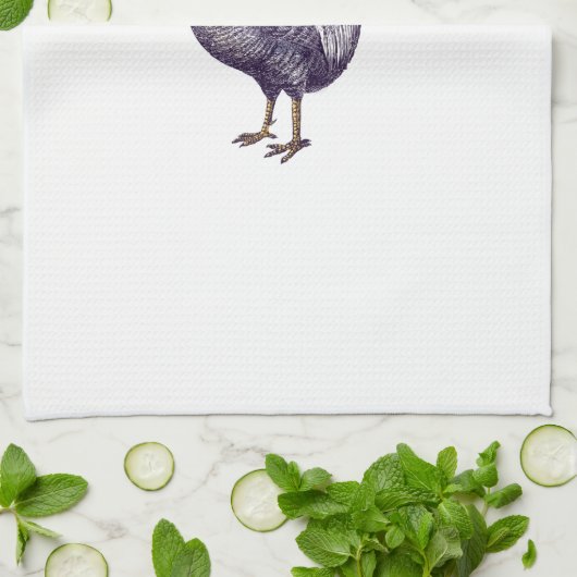 私はプリマスロックの鶏-ヴィンテージのオンドリ--を愛します キッチンタオル (折り畳み)