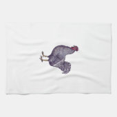 私はプリマスロックの鶏-ヴィンテージのオンドリ--を愛します キッチンタオル (横)