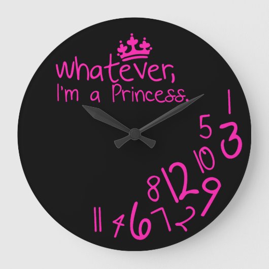 私はプリンセスだ ラージ壁時計 (正面)