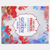 私はプリンセス、私です女王ではないです フリースブランケット (正面(横))