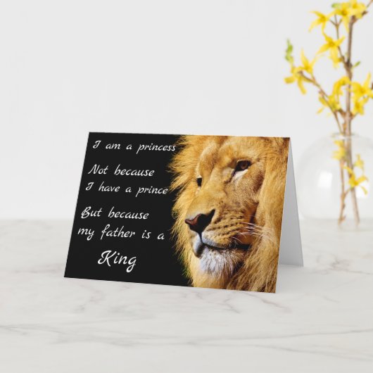 私はプリンセス、私の父は王の引用文 カード (黄色い花)