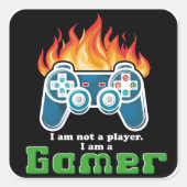 私はプレイヤーのブラックジョイスティックでカッコいいはない スクエアシール (正面)