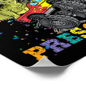 私はプレスクール恐竜のTレックスゲームのモンを粉砕した ポスター (角)