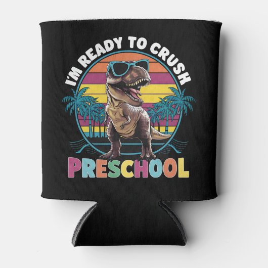 私はプレスクール恐竜Tレックスを粉砕する準備ができている 缶クーラー (正面)