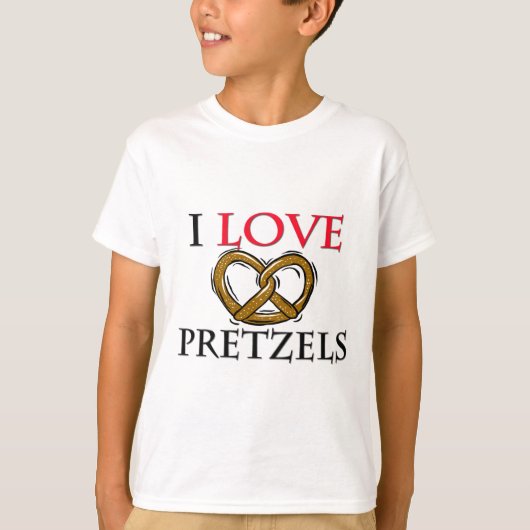 私はプレッツェルを愛します Tシャツ (正面)