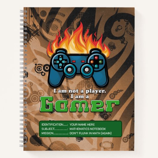 私はプレーヤーではなく、私はゲーマーのコントローラーカスタムである ノートブック (正面)