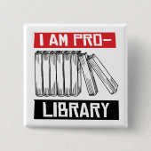 私はプロの図書館だ 缶バッジ (正面)