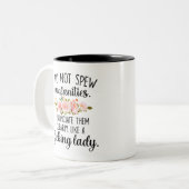 私はプロを話さないおもしろい引用文ブラック文字 ツートーンマグカップ (正面左)