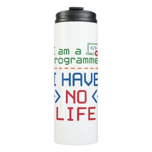 私はプログラマで人生がない タンブラー (正面)