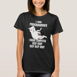 私はプログラマーのコンピュータ猫のビープ音おもしろいBoop Tシャツ
