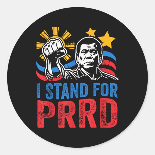 私はプロサポーターDigong Duterte Philippiのために立つ ラウンドシール (正面)
