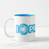 私はプロダクト及びコーヒーを愛します ツートーンマグカップ (左)