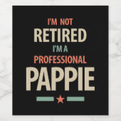 私はプロフェッショナル退職したのパパイギフトではない ワインラベル (シングルラベル)