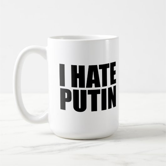 私はプーチンが大嫌いだ コーヒーマグカップ (左)